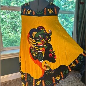 Like New Caribbean African OS brightly colored summer dress from Pineapple